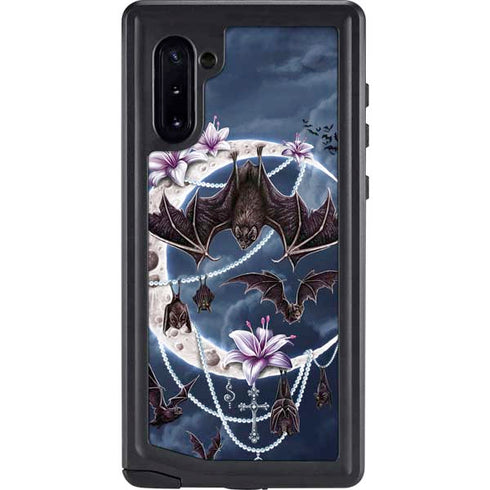 Gothic Moon with Bats and Flowers by Sarah Richter Galaxy Cases