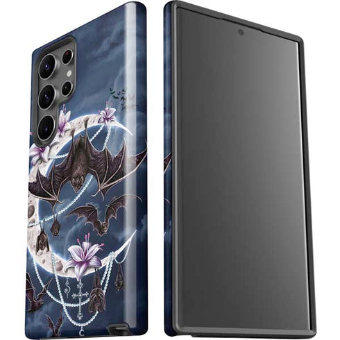 Gothic Moon with Bats and Flowers by Sarah Richter Galaxy S23 Ultra Pro Case