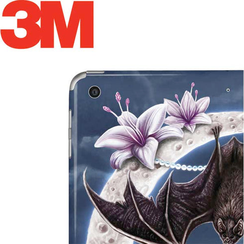 Gothic Moon with Bats and Flowers by Sarah Richter Apple iPad Skin