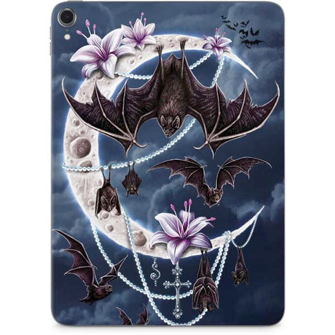 Gothic Moon with Bats and Flowers by Sarah Richter Apple iPad Pro Skin