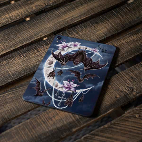 Gothic Moon with Bats and Flowers by Sarah Richter Apple iPad Pro Skin