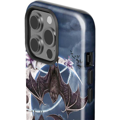 Gothic Moon with Bats and Flowers by Sarah Richter iPhone 15 Pro Impact Case