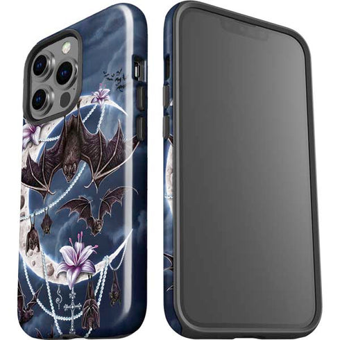 Gothic Moon with Bats and Flowers by Sarah Richter iPhone 15 Pro Impact Case