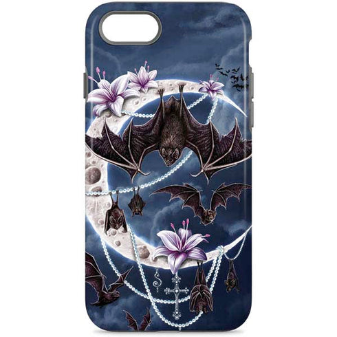 Gothic Moon with Bats and Flowers by Sarah Richter iPhone Cases