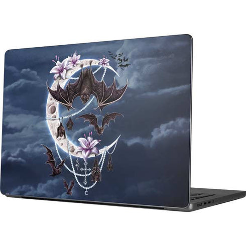 Gothic Moon with Bats and Flowers by Sarah Richter Apple MacBook Pro 14-inch Skin
