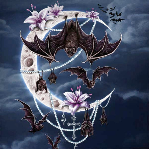 Gothic Moon with Bats and Flowers by Sarah Richter MacBook Skins