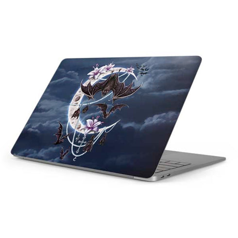 Gothic Moon with Bats and Flowers by Sarah Richter Apple MacBook Pro 16-inch Skin