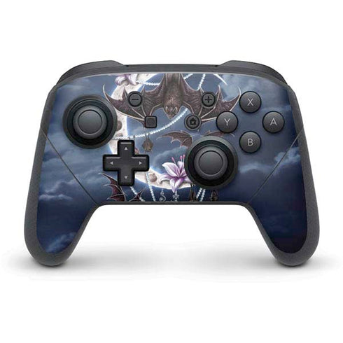 Gothic Moon with Bats and Flowers by Sarah Richter Nintendo Skins