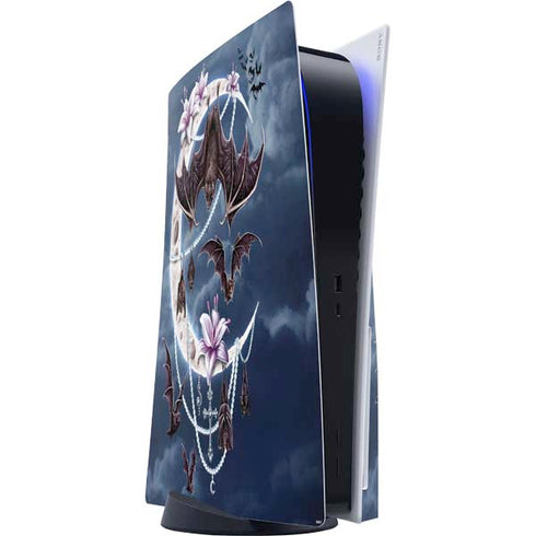 Gothic Moon with Bats and Flowers by Sarah Richter PlayStation PS5 Skins