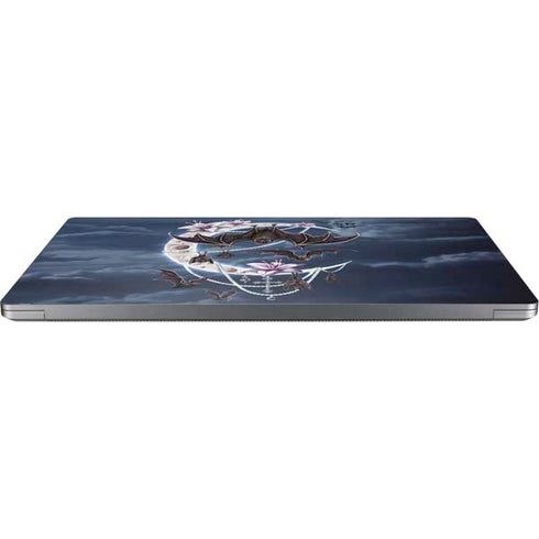 Gothic Moon with Bats and Flowers by Sarah Richter Laptop Skins
