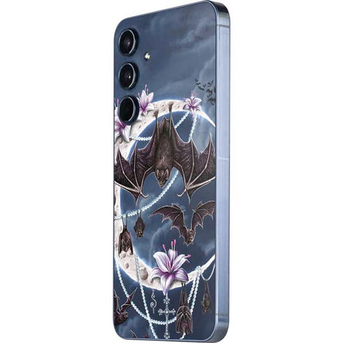 Gothic Moon with Bats and Flowers by Sarah Richter Galaxy A35 5G Skin