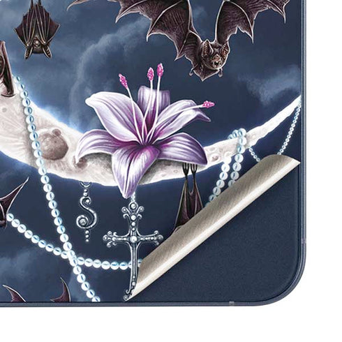 Gothic Moon with Bats and Flowers by Sarah Richter Galaxy A35 5G Skin