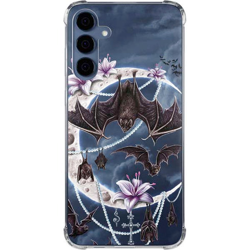 Gothic Moon with Bats and Flowers by Sarah Richter Galaxy A55 5G Clear Case
