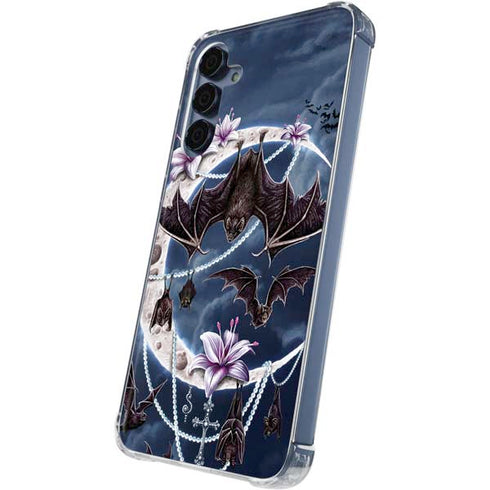 Gothic Moon with Bats and Flowers by Sarah Richter Galaxy A55 5G Clear Case