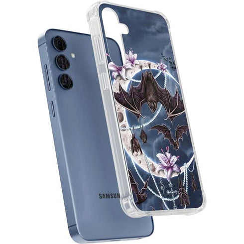 Gothic Moon with Bats and Flowers by Sarah Richter Galaxy A55 5G Clear Case