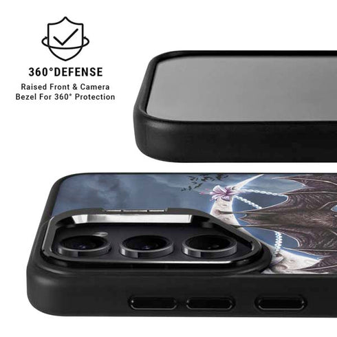 Gothic Moon with Bats and Flowers by Sarah Richter Galaxy S24 FE Kickstand Case