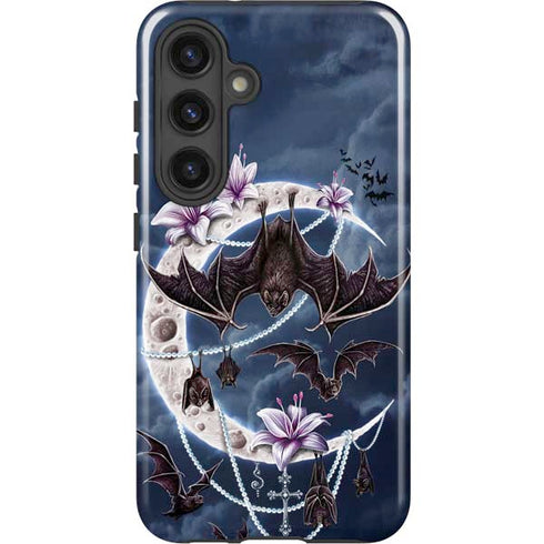 Gothic Moon with Bats and Flowers by Sarah Richter Galaxy S25 Impact Case