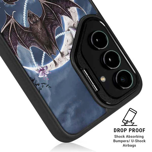 Gothic Moon with Bats and Flowers by Sarah Richter Galaxy S24 Kickstand Case