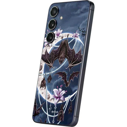 Gothic Moon with Bats and Flowers by Sarah Richter Galaxy S25 Plus Skin