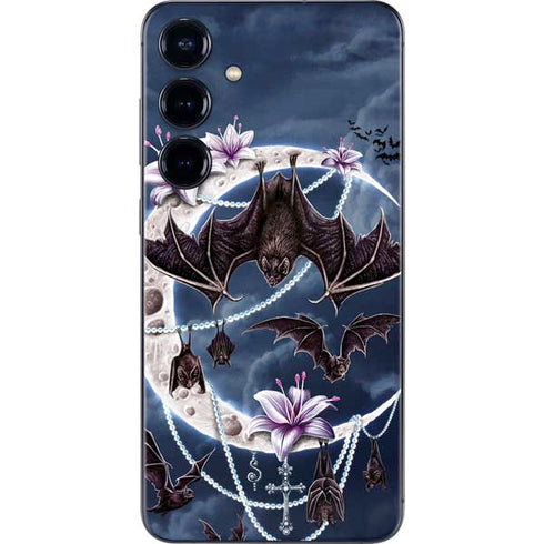Gothic Moon with Bats and Flowers by Sarah Richter Galaxy S24 Skin