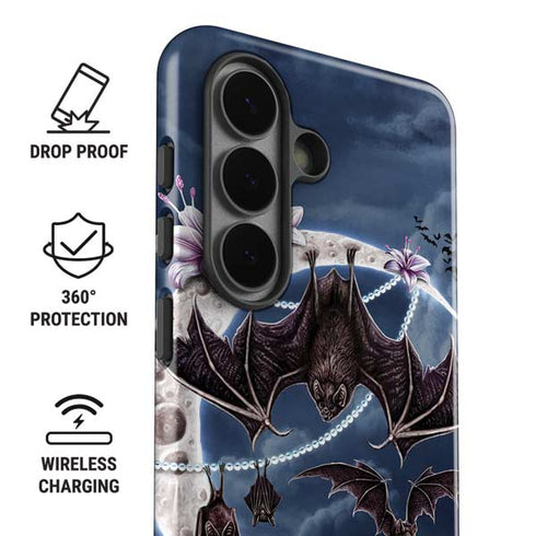 Gothic Moon with Bats and Flowers by Sarah Richter Galaxy S26 Impact Case