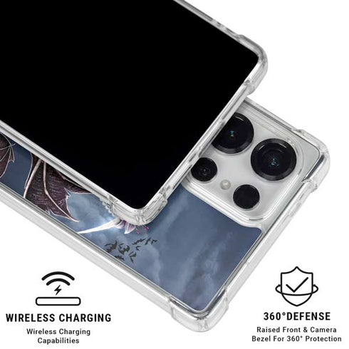 Gothic Moon with Bats and Flowers by Sarah Richter Galaxy S26 Ultra Clear Case