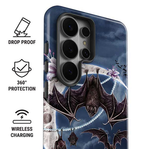 Gothic Moon with Bats and Flowers by Sarah Richter Galaxy S26 Ultra Impact Case