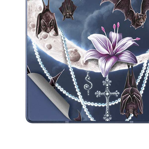 Gothic Moon with Bats and Flowers by Sarah Richter Galaxy Z Fold6 Skin