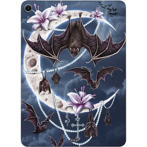 Gothic Moon with Bats and Flowers by Sarah Richter Apple iPad Air Skin