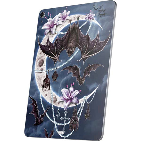 Gothic Moon with Bats and Flowers by Sarah Richter Apple iPad Air Skin