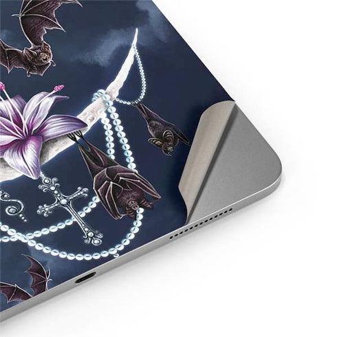 Gothic Moon with Bats and Flowers by Sarah Richter Apple iPad Air Skin
