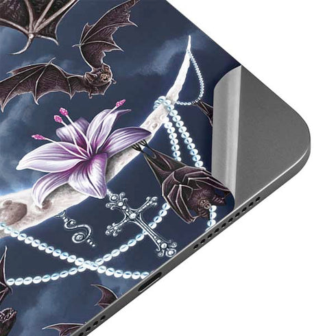 Gothic Moon with Bats and Flowers by Sarah Richter Apple iPad Mini Skin