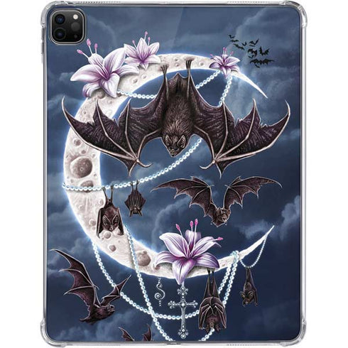 Gothic Moon with Bats and Flowers by Sarah Richter iPad Pro 11in (2024) Clear Case