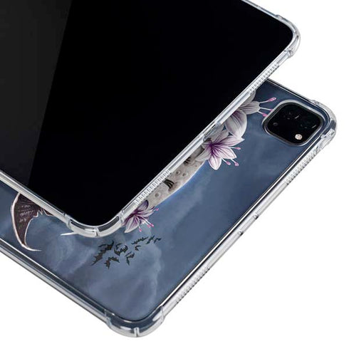 Gothic Moon with Bats and Flowers by Sarah Richter iPad Pro 11in (2024) Clear Case