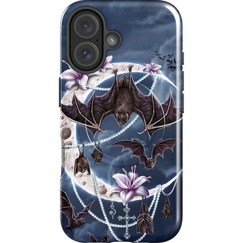 Gothic Moon with Bats and Flowers by Sarah Richter iPhone 16 Plus Magsafe Impact Case