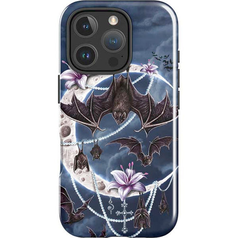 Gothic Moon with Bats and Flowers by Sarah Richter iPhone 16 Pro Impact Case