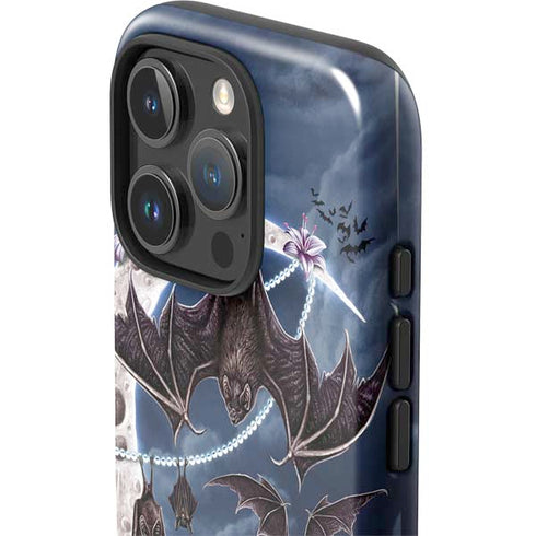 Gothic Moon with Bats and Flowers by Sarah Richter iPhone 16 Pro Impact Case