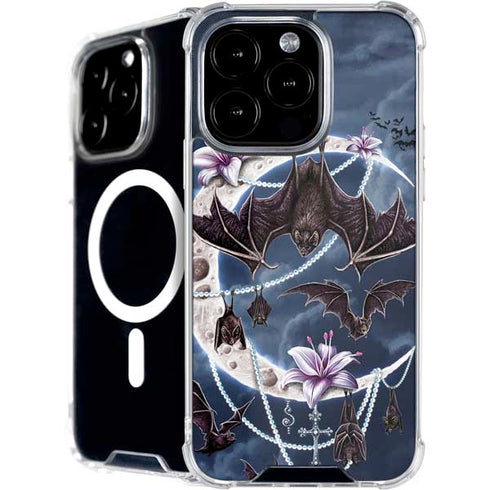 Gothic Moon with Bats and Flowers by Sarah Richter iPhone 16 Pro MagSafe Case