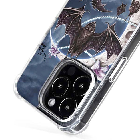 Gothic Moon with Bats and Flowers by Sarah Richter iPhone 16 Pro MagSafe Case