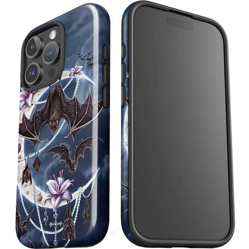 Gothic Moon with Bats and Flowers by Sarah Richter iPhone 16 Pro Max Impact Case