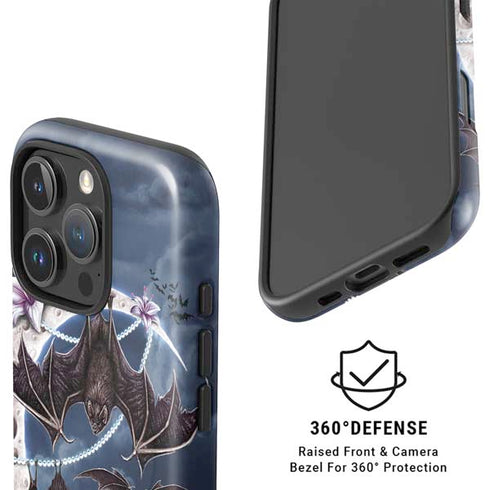 Gothic Moon with Bats and Flowers by Sarah Richter iPhone 16 Pro Max Magsafe Impact Case