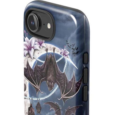 Gothic Moon with Bats and Flowers by Sarah Richter iPhone 16e Impact Case