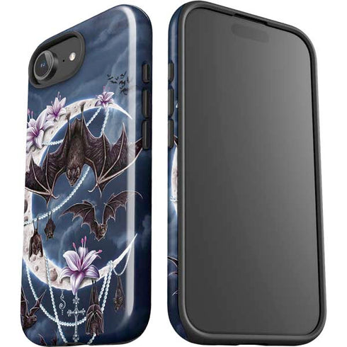 Gothic Moon with Bats and Flowers by Sarah Richter iPhone 16e Impact Case
