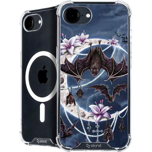 Gothic Moon with Bats and Flowers by Sarah Richter iPhone 16e MagSafe Case
