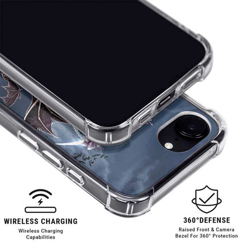 Gothic Moon with Bats and Flowers by Sarah Richter iPhone 16e MagSafe Case