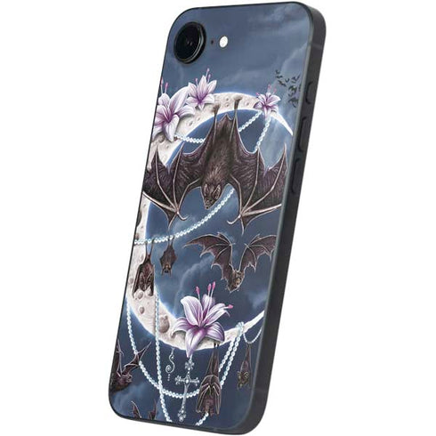 Gothic Moon with Bats and Flowers by Sarah Richter iPhone 16e Skin