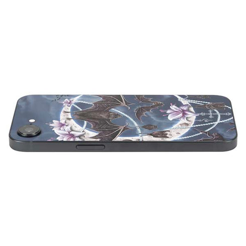 Gothic Moon with Bats and Flowers by Sarah Richter iPhone 16e Skin