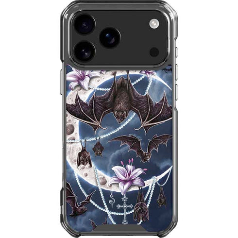 Gothic Moon with Bats and Flowers by Sarah Richter iPhone 18 Pro Max Clear Case