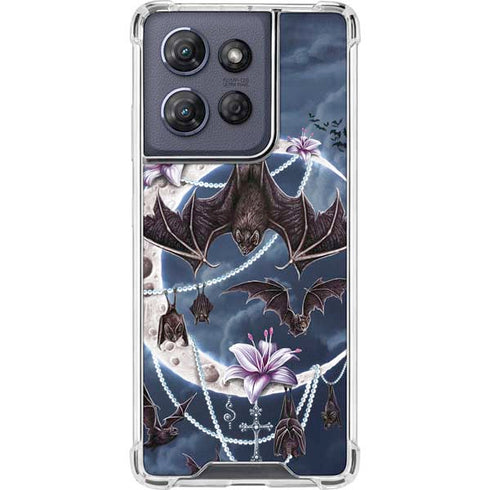 Gothic Moon with Bats and Flowers by Sarah Richter Moto G 5G (2025) Clear Case