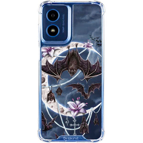 Gothic Moon with Bats and Flowers by Sarah Richter Moto G 5G (2024) Clear Case
